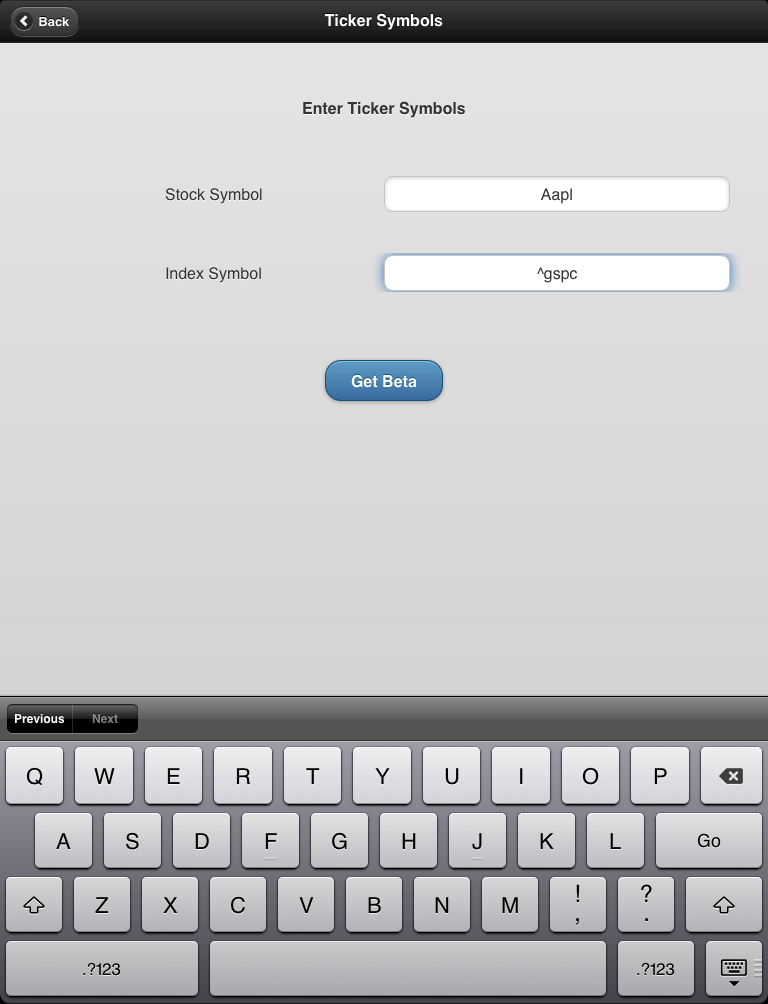 screenshot of normal probability screen 1