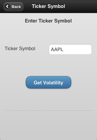 screenshot of ticker input screen 1