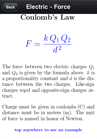screenshot of example formula