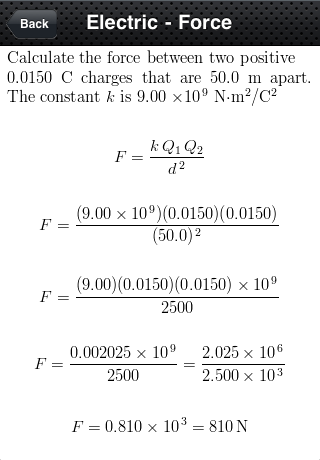 screenshot of example formula